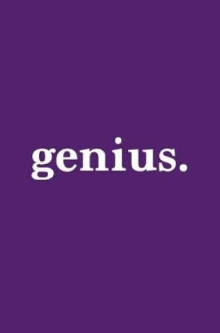 Cover of Genius. Journal White on Purple Design