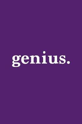 Book cover for Genius. Journal White on Purple Design