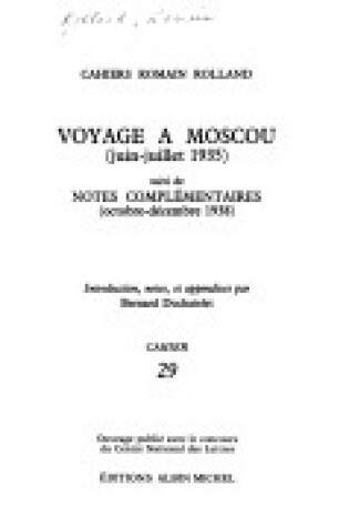 Cover of Voyage a Moscou (Juin-Juillet 1935), Cahier N 29