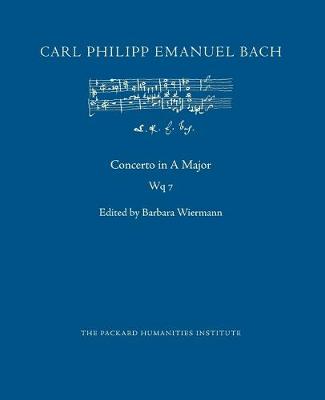 Book cover for Concerto in A Major, Wq 7