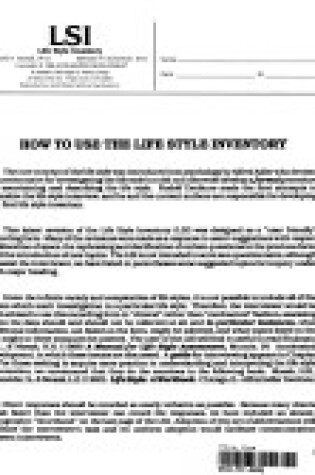 Cover of Life Style Inventory