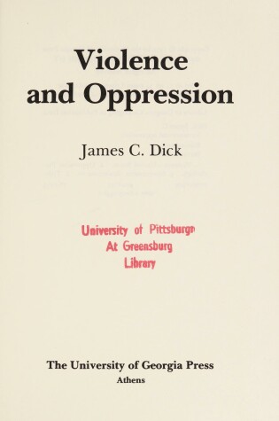 Cover of Violence and Oppression