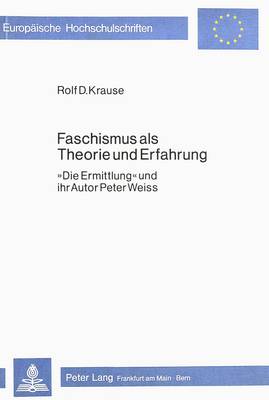 Cover of Faschismus ALS Theorie Und Erfahrung