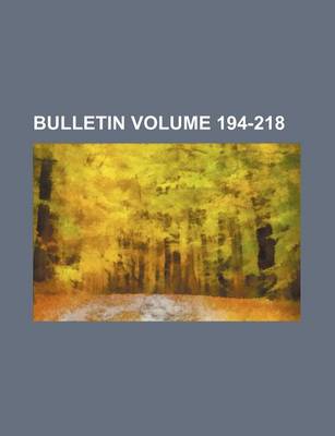 Book cover for Bulletin Volume 194-218