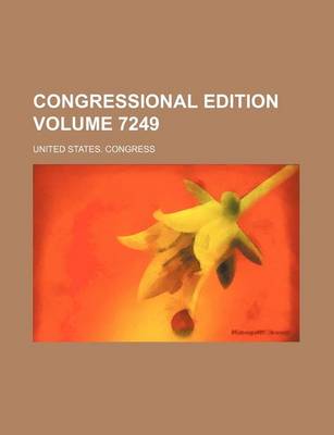 Book cover for Congressional Edition Volume 7249