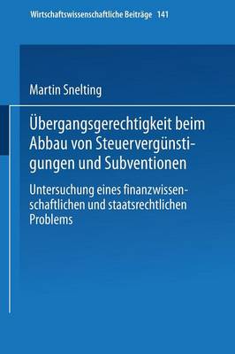 Cover of UEbergangsgerechtigkeit Beim Abbau Von Steuervergunstigungen Und Subventionen