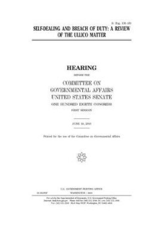 Cover of Self-dealing and breach of duty
