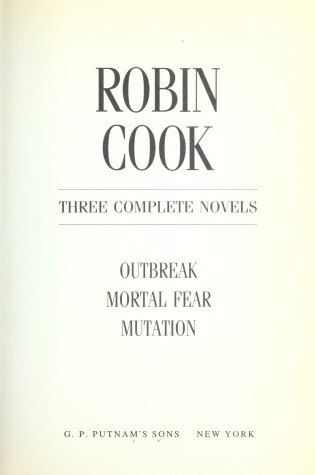 Cover of Robin Cook 3 Comp Novels: