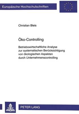 Book cover for Oeko-Controlling