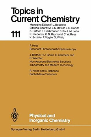 Cover of Physical and Inorganic Chemistry