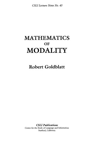 Cover of Mathematics of Modality