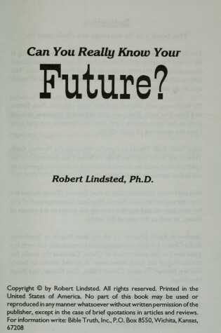 Cover of Can You Know the Future