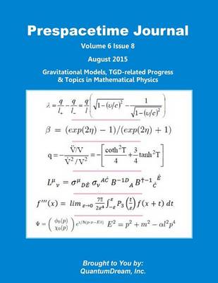 Book cover for Prespacetime Journal Volume 6 Issue 8