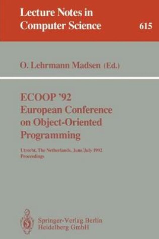 Cover of Ecoop '92. European Conference on Object-Oriented Programming