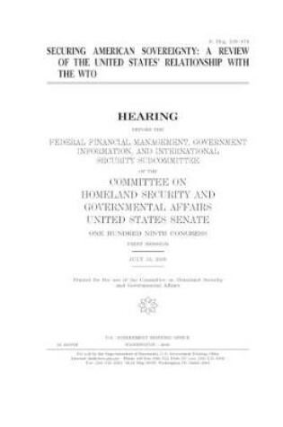 Cover of Securing American sovereignty