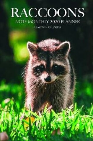 Cover of Raccoons Note Monthly 2020 Planner 12 Month Calendar