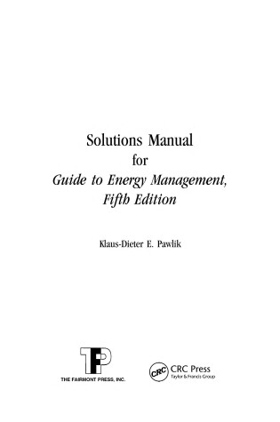 Cover of Solutions Manual for the Guide to Energy Management