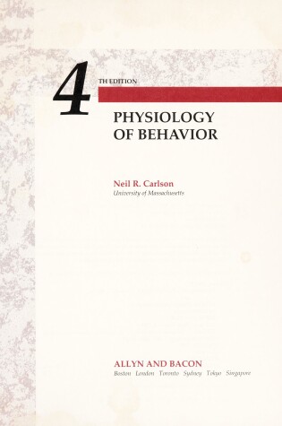 Cover of Physiology Behavior @@@ Carlson