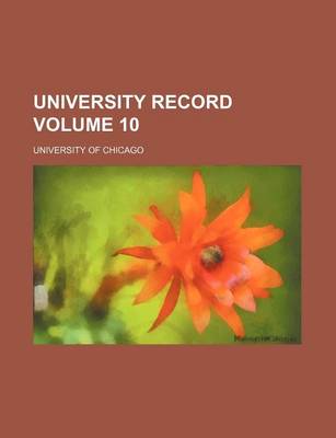 Book cover for University Record Volume 10