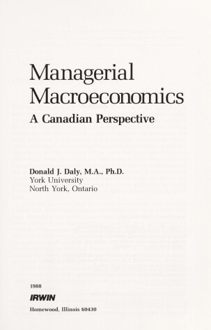 Book cover for Can Mgrl Macroecon