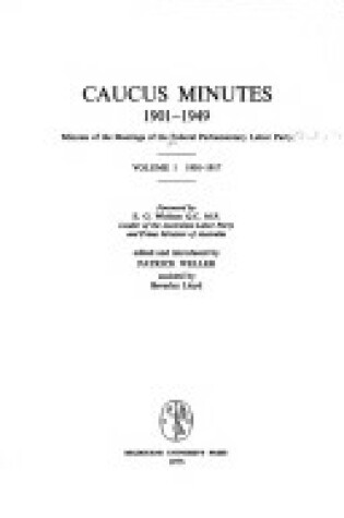 Cover of Caucus Minutes, 1901-49
