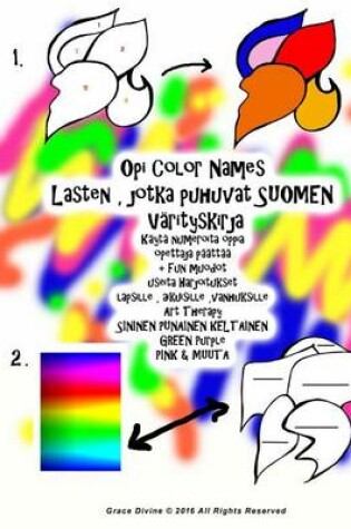 Cover of \ Opi Color Names Lasten, jotka puhuvat SUOMEN Värityskirja Käytä numeroita oppia opettaja päättää + Fun muodot useita Harjoitukset lapsille, aikuisille, vanhuksille Art Therapy SININEN PUNAINEN KELTAINEN GREEN Purple PINK & MUUTA