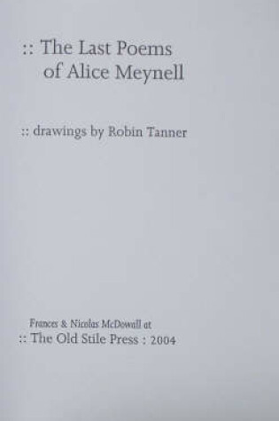 Cover of The Last Poems of Alice Meynell