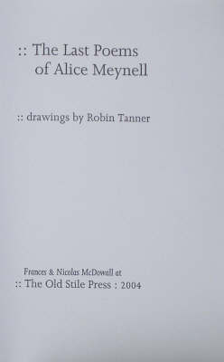 Book cover for The Last Poems of Alice Meynell