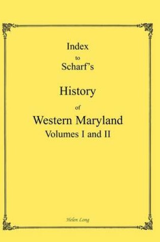 Cover of Index to the History of Western Maryland