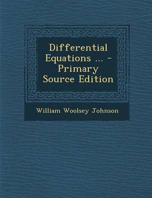 Book cover for Differential Equations ... - Primary Source Edition