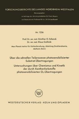 Cover of UEber Die Schnellen Teilprozesse Photosensibilisierter Substrat-UEbertragungen