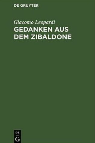 Cover of Gedanken Aus Dem Zibaldone