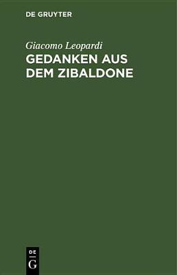 Book cover for Gedanken Aus Dem Zibaldone