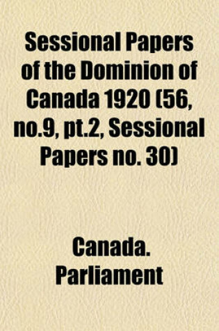 Cover of Sessional Papers of the Dominion of Canada 1920