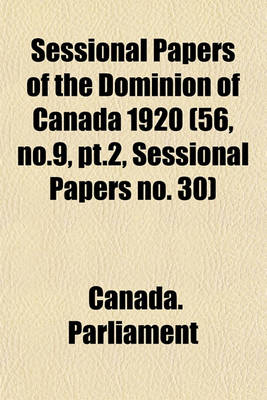 Cover of Sessional Papers of the Dominion of Canada 1920