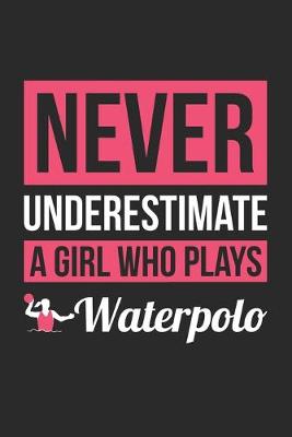 Book cover for Never Underestimate A Girl Who Plays Waterpolo - Waterpolo Training Journal - Waterpolo Notebook - Gift for Waterpolo Player