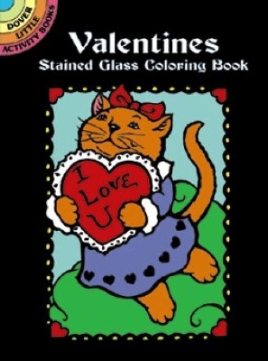Book cover for Valentines Stained Glass Coloring Book