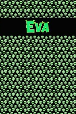 Cover of 120 Page Handwriting Practice Book with Green Alien Cover Eva