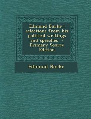 Book cover for Edmund Burke