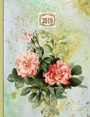 Book cover for 2019 Planner; Roses Peach