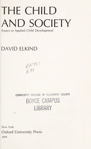 Book cover for Child and Society