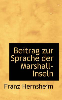 Book cover for Beitrag Zur Sprache Der Marshall-Inseln