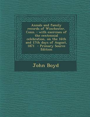 Book cover for Annals and Family Records of Winchester, Conn.