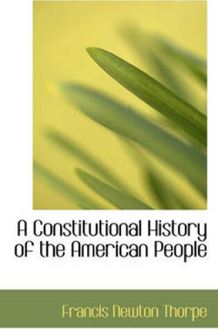 Cover of A Constitutional History of the American People