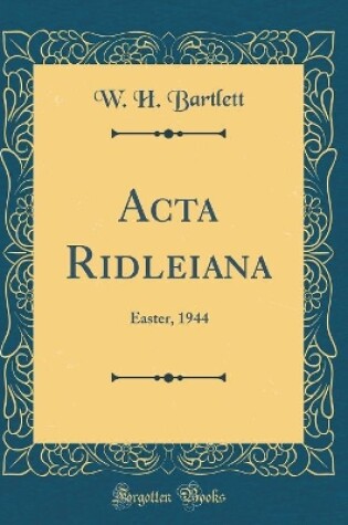 Cover of ACTA Ridleiana