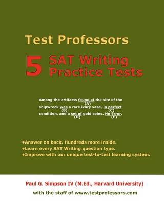 Book cover for 5 SAT Writing Practice Tests