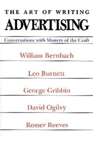 Cover of ART OF WRITING ADVERTISING (CB082)