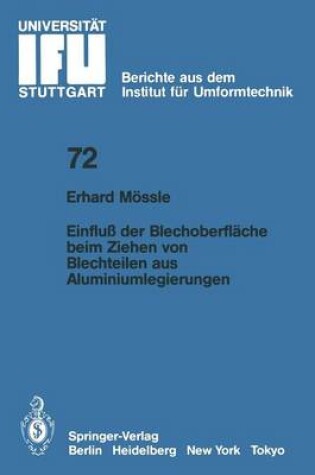 Cover of Einfluss Der Blechoberflache Beim Ziehen Von Blechteilen Aus Aluminiumlegierungen