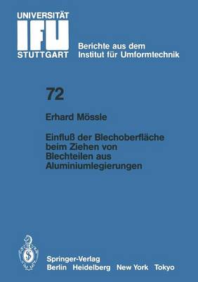 Book cover for Einfluss Der Blechoberflache Beim Ziehen Von Blechteilen Aus Aluminiumlegierungen