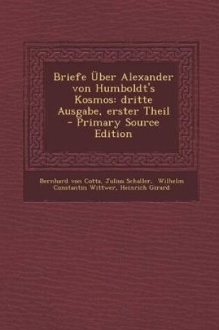 Cover of Briefe Uber Alexander Von Humboldt's Kosmos